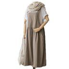 Spring and Summer Sleeveless Robe Dress Ladies Dress Plus Size XL- 5XL Cotton Linen Wome nowadaysfashion