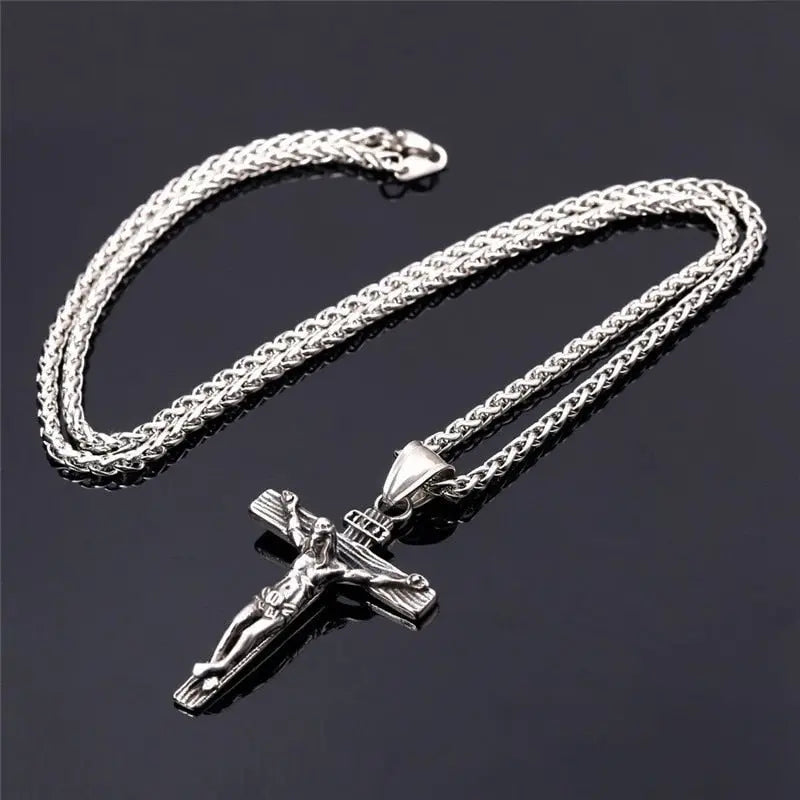 Jesus Cross Necklace for Fashion Gold color Cross Pendent with Chain Necklace Jewelry Gifts nowadaysfashion