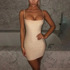 Bling Glitter Sequin Women Strap Mini Dress Ruched Lace Up Backless Bodycon nowadaysfashion