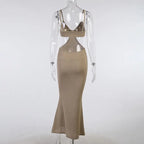 Strap Sexy Backless Maxi Dress Summer Holiday Women Dresses Hollow Out Dress Sundress nowadaysfashion
