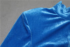Bodycon Velvet Mini Dress Women Long Sleeve High Neck Party Dresses Female Velvet Sheath Dress nowadaysfashion