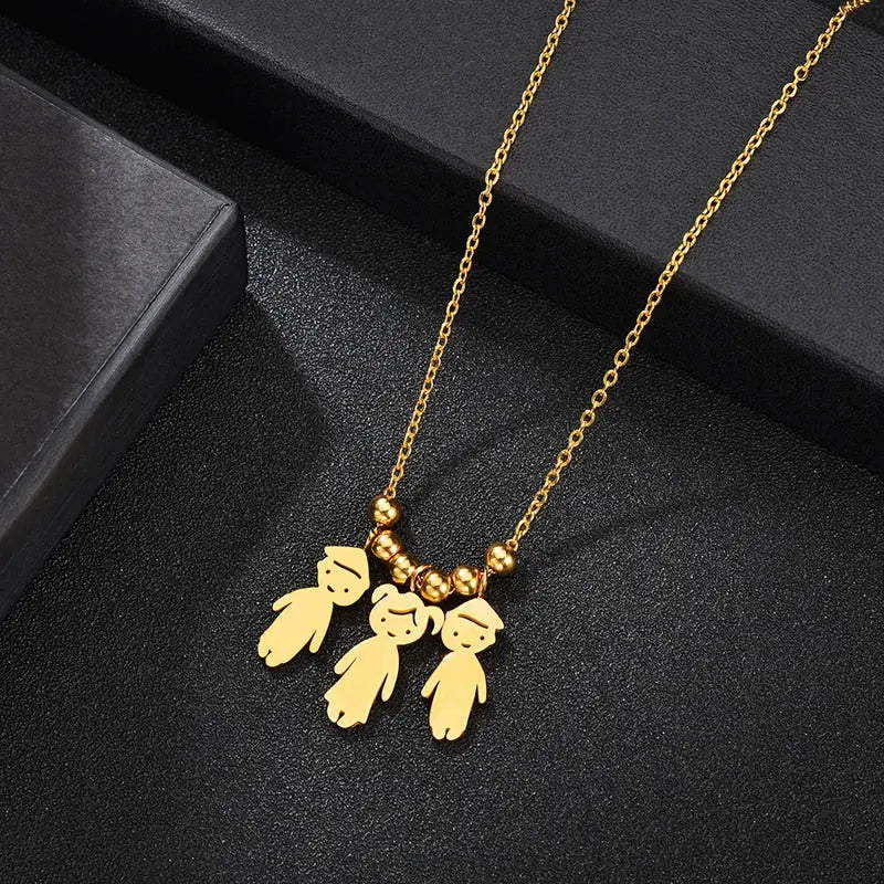 Personalized Boy Girl Kids Pendant Necklace Women Child Engraved Name Date Family Jewelry nowadaysfashion