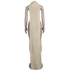 Knitted Side Split Sweater Dress Sleeveless Spring Clothes for Women Y2k Outfits Long Maxi Dresses nowadaysfashion