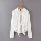 mini dress summer long sleeves women irregularity pleated vocation style loose white shirtdress nowadaysfashion