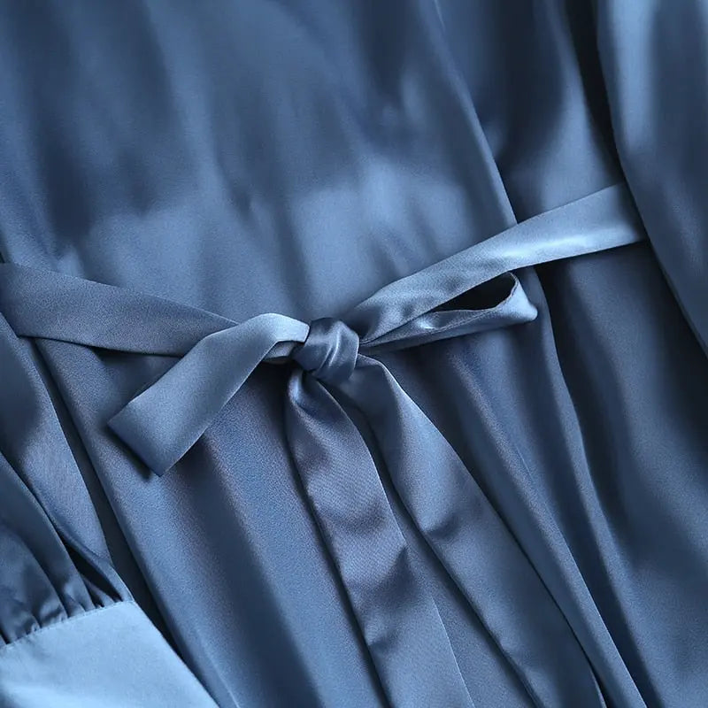 Autumn Fashion Women Elegant Satin Dress Long Sleeve Office Ladies Midi Dress nowadaysfashion
