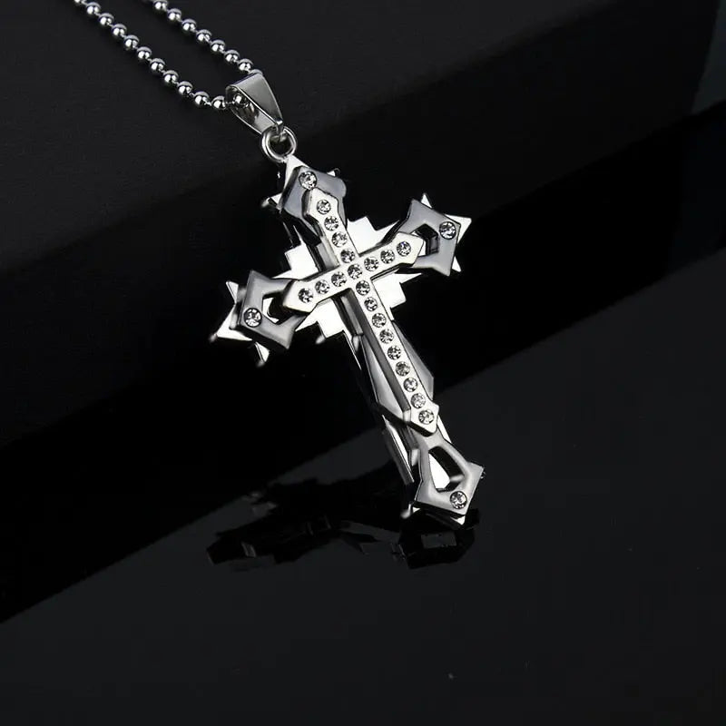 Black Rectangle Pendant Necklace Men Stainless Steel Chain Men Necklace Jewelry nowadaysfashion