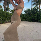 Strap Sexy Backless Maxi Dress Summer Holiday Women Dresses Hollow Out Dress Sundress nowadaysfashion