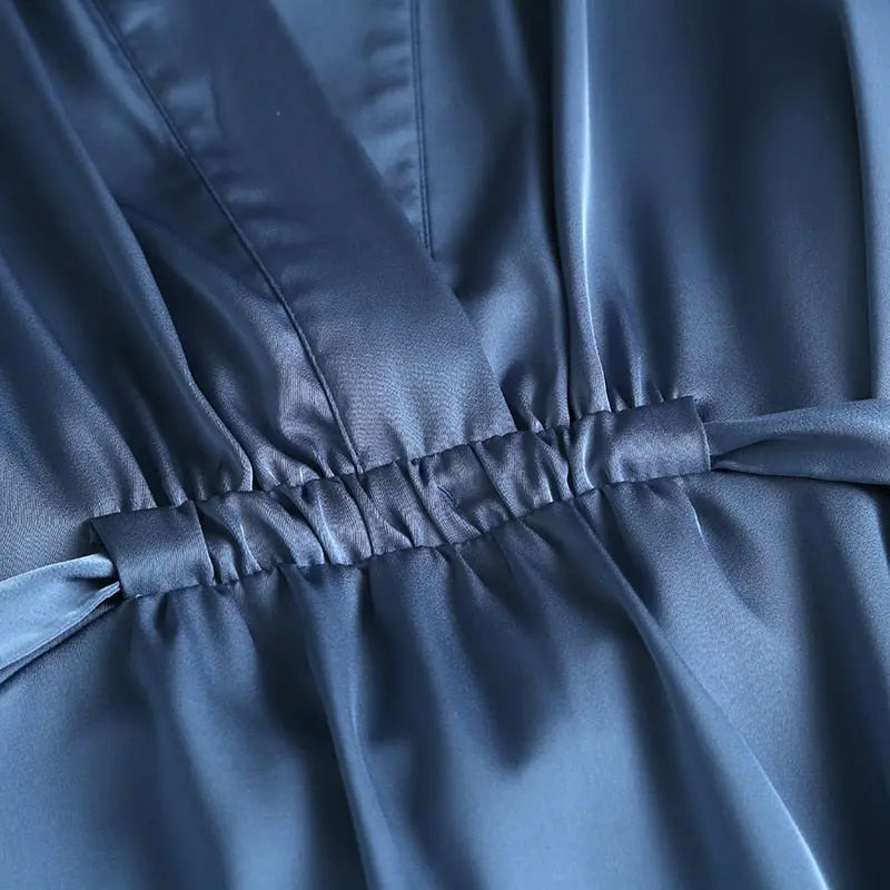 Autumn Fashion Women Elegant Satin Dress Long Sleeve Office Ladies Midi Dress nowadaysfashion