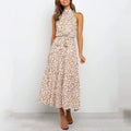 Summer Long Dress Polka Dot Casual Dresses Black Sexy Halter Strapless Sundress Vacation nowadaysfashion