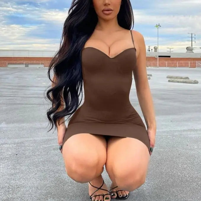 Solid Women Strap Mini Dress Bodycon Sexy Streetwear Clothes Basic Slim Fashion Casual nowadaysfashion