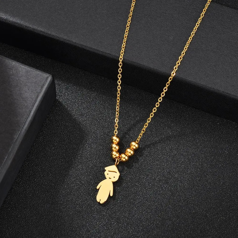 Personalized Boy Girl Kids Pendant Necklace Women Child Engraved Name Date Family Jewelry nowadaysfashion