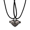 2Pcs Lovers Matching Heart Pendant Couple Magnetic Heart Pendant Necklace Couple Jewelry nowadaysfashion