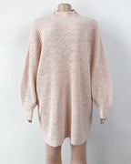 Women Turtleneck Oversized Knitted Dress Solid Long Sleeve Casual Elegant Mini Sweater Dress Plus Size nowadaysfashion