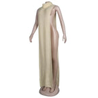 Knitted Side Split Sweater Dress Sleeveless Spring Clothes for Women Y2k Outfits Long Maxi Dresses nowadaysfashion