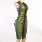Tassel Diamonds Party Dress Women Spaghetti Straps Backless Split Bodycon nowadaysfashion