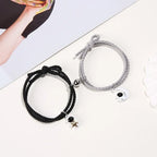 2Pcs/ Set Cartoon Magnetic Couple Bracelets with Moon Robots Pendant nowadaysfashion