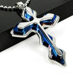 Black Rectangle Pendant Necklace Men Stainless Steel Chain Men Necklace Jewelry nowadaysfashion