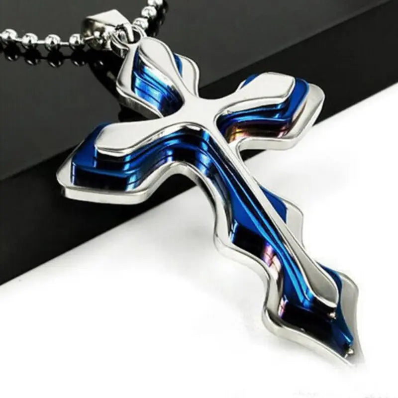 Black Rectangle Pendant Necklace Men Stainless Steel Chain Men Necklace Jewelry nowadaysfashion