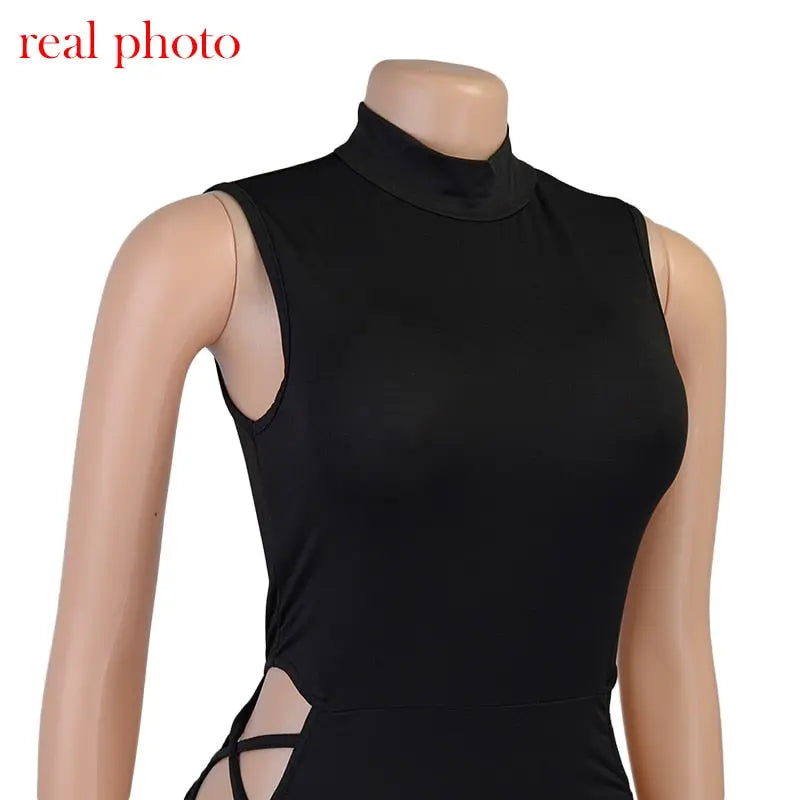 Elegant Black Sleeveless Bandage Dress for Women Club Party Backless Tank Dresses nowadaysfashion
