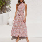 Summer Long Dress Polka Dot Casual Dresses Black Sexy Halter Strapless Sundress Vacation nowadaysfashion