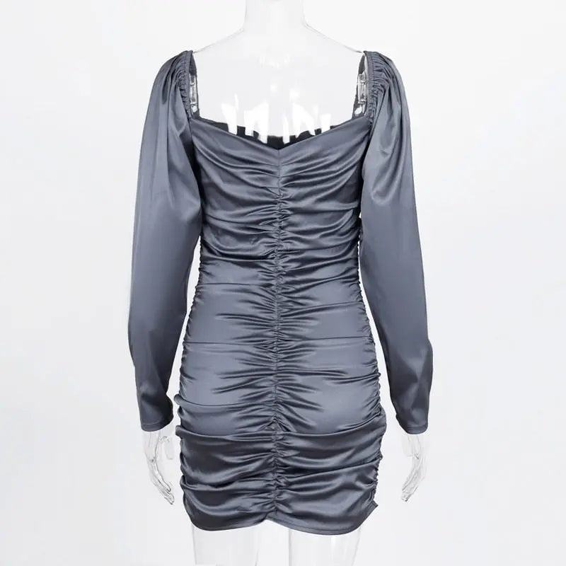 Off Shoulder Long Sleeve Elegant Lady Mini Dress Bodycon Birthday Sexy Clothes nowadaysfashion