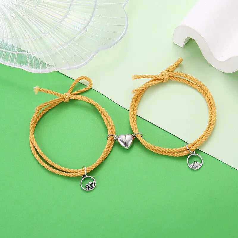 2Pcs Couple Matching Bracelet Magnetic Distance Bracelet nowadaysfashion