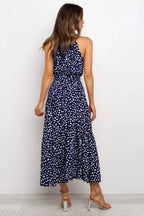 Summer Long Dress Polka Dot Casual Dresses Black Sexy Halter Strapless Sundress Vacation nowadaysfashion