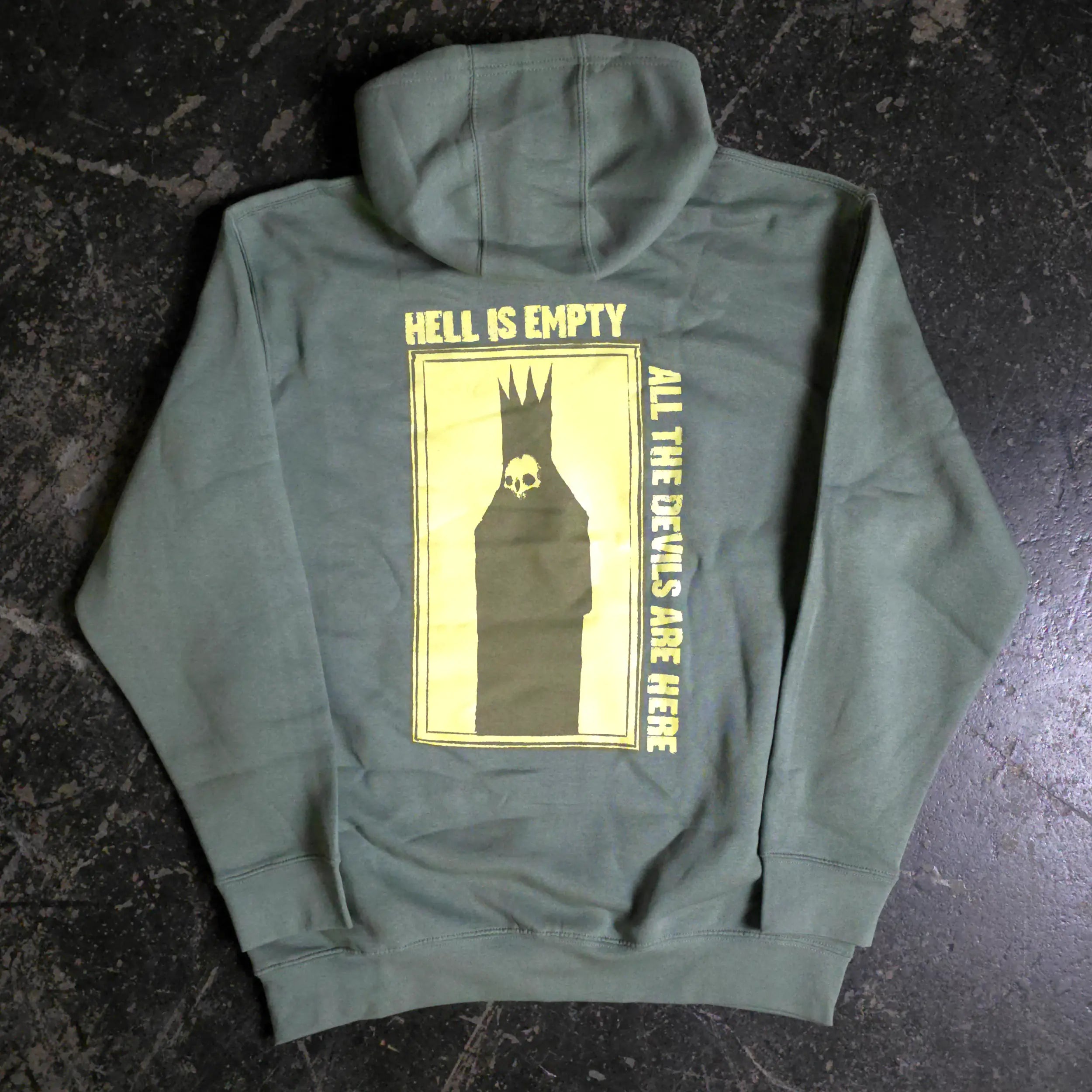 Hell is Empty Pullover Hoodie Sage Any Means Necessary Clothing