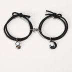 2Pcs/ Set Cartoon Magnetic Couple Bracelets with Moon Robots Pendant nowadaysfashion