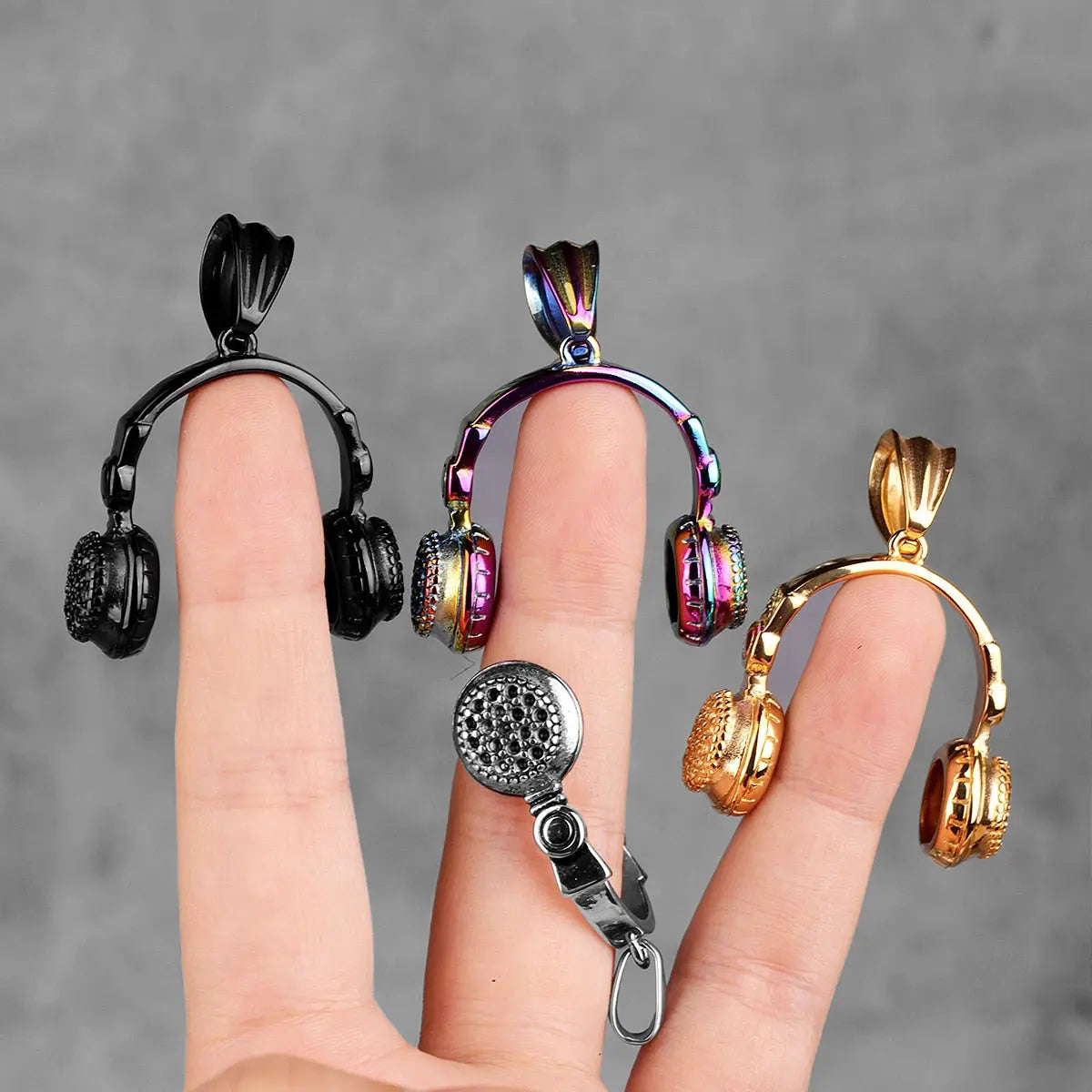 Headset Earphone Gold Mens Long Necklaces Pendants Chain Hip Hop for Boy Male Creativity Gift nowadaysfashion