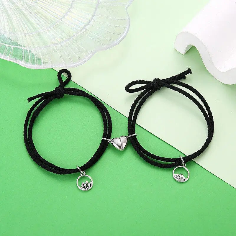 2Pcs Couple Matching Bracelet Magnetic Distance Bracelet nowadaysfashion