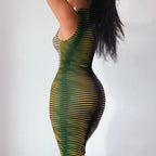 Tassel Diamonds Party Dress Women Spaghetti Straps Backless Split Bodycon nowadaysfashion