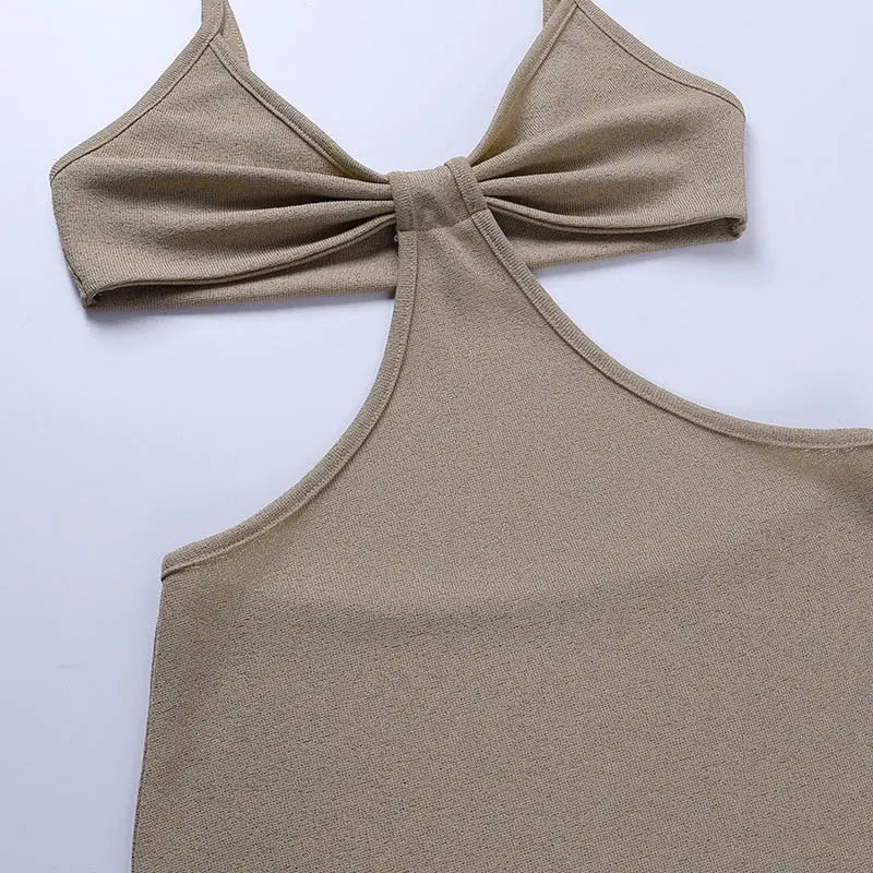 Knitted Maxi Dresses for Women Summer 2021 Elegant Sexy Cut Out Backless Bodycon nowadaysfashion