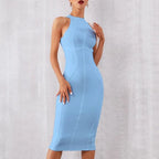 2022 New Summer White Women Bodycon Bandage Dress Elegant Tank Sexy Sleeveless Dresses nowadaysfashion