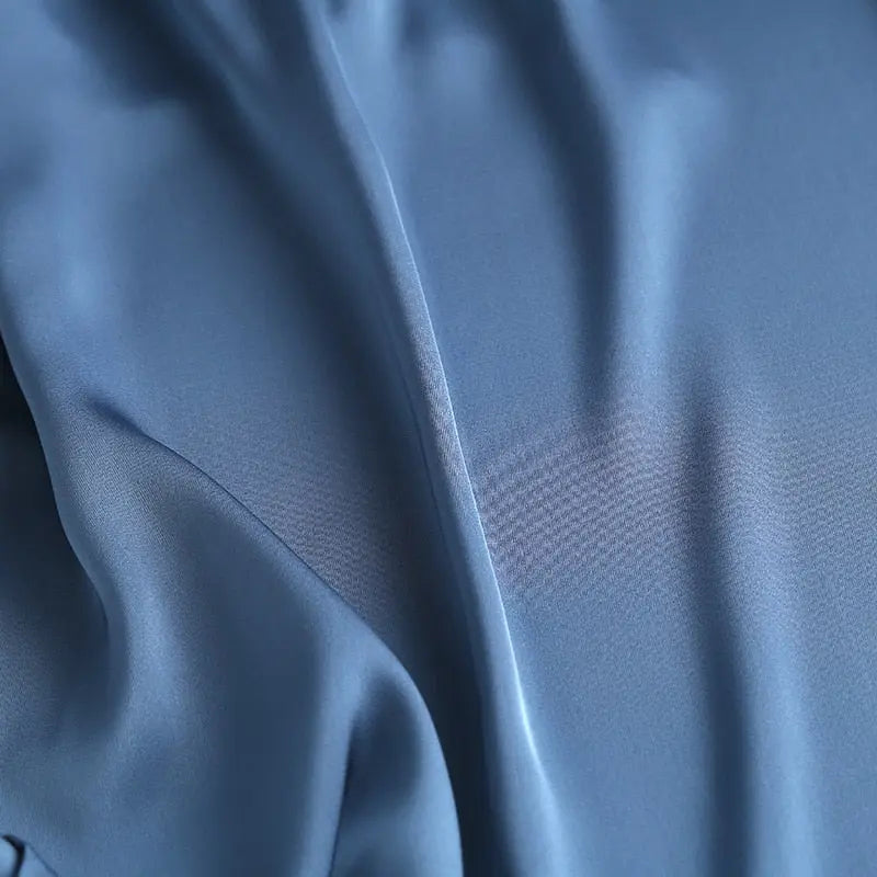 Autumn Fashion Women Elegant Satin Dress Long Sleeve Office Ladies Midi Dress nowadaysfashion
