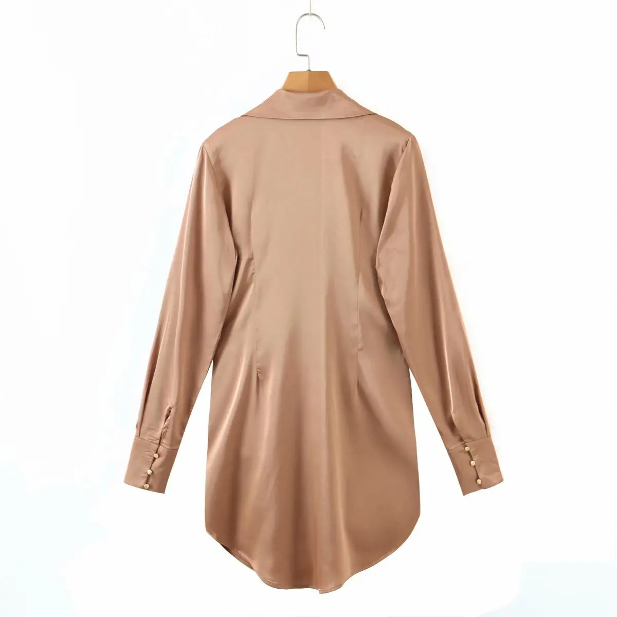 mini dress summer long sleeves women irregularity pleated vocation style loose white shirtdress nowadaysfashion