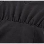black short sleeve summer women dress 2022 Sexy V-neck solid High Street dress A-line mini Vestido nowadaysfashion