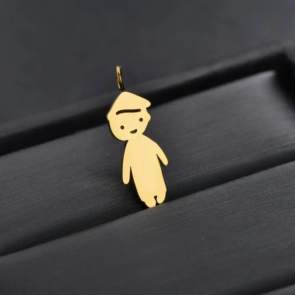 Personalized Boy Girl Kids Pendant Necklace Women Child Engraved Name Date Family Jewelry nowadaysfashion