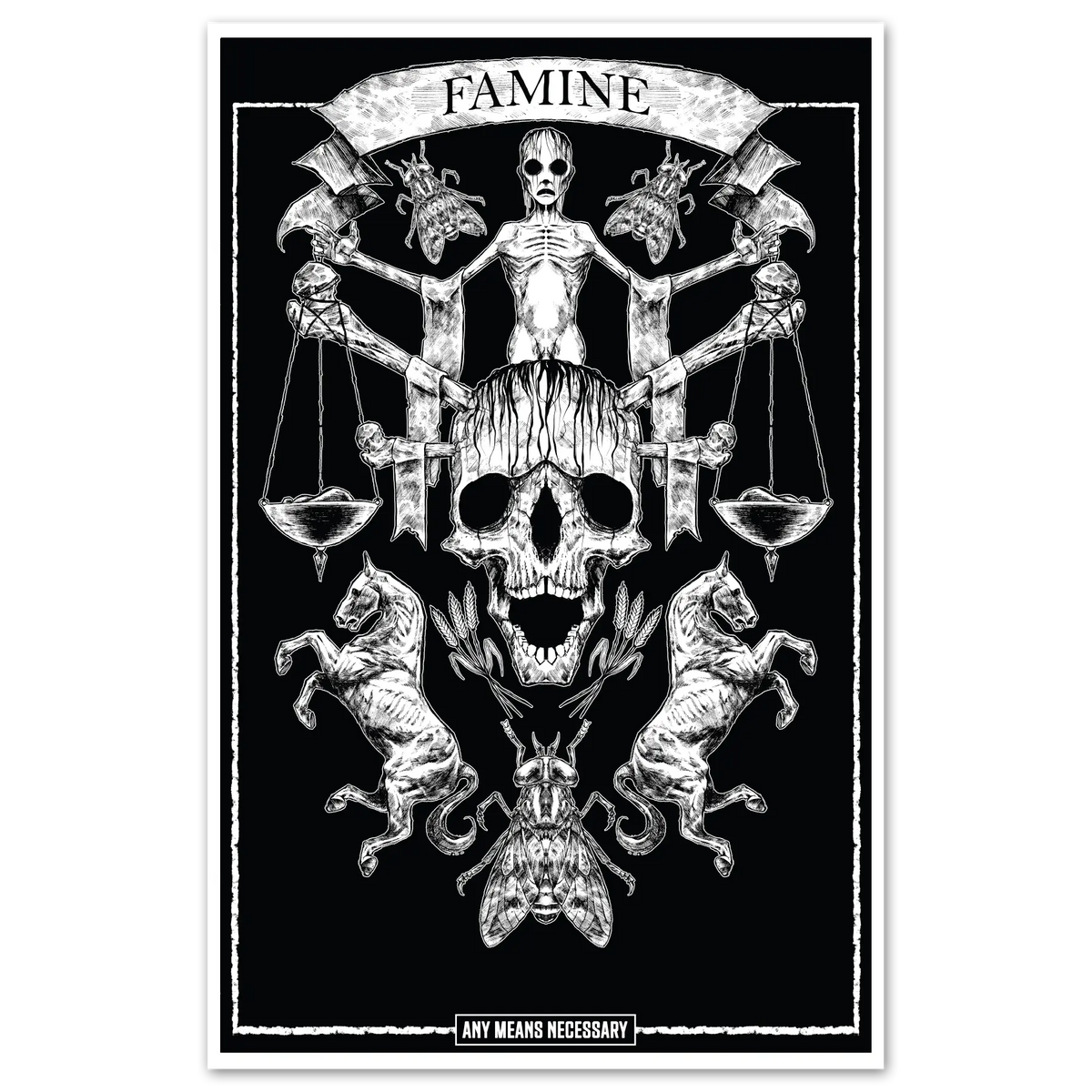 4 Horsemen Famine Print Any Means Necessary Clothing