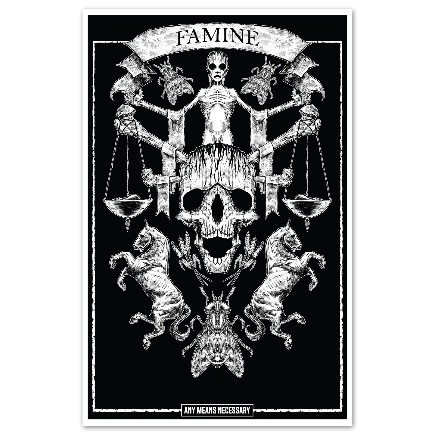 4 Horsemen Famine Print Any Means Necessary Clothing