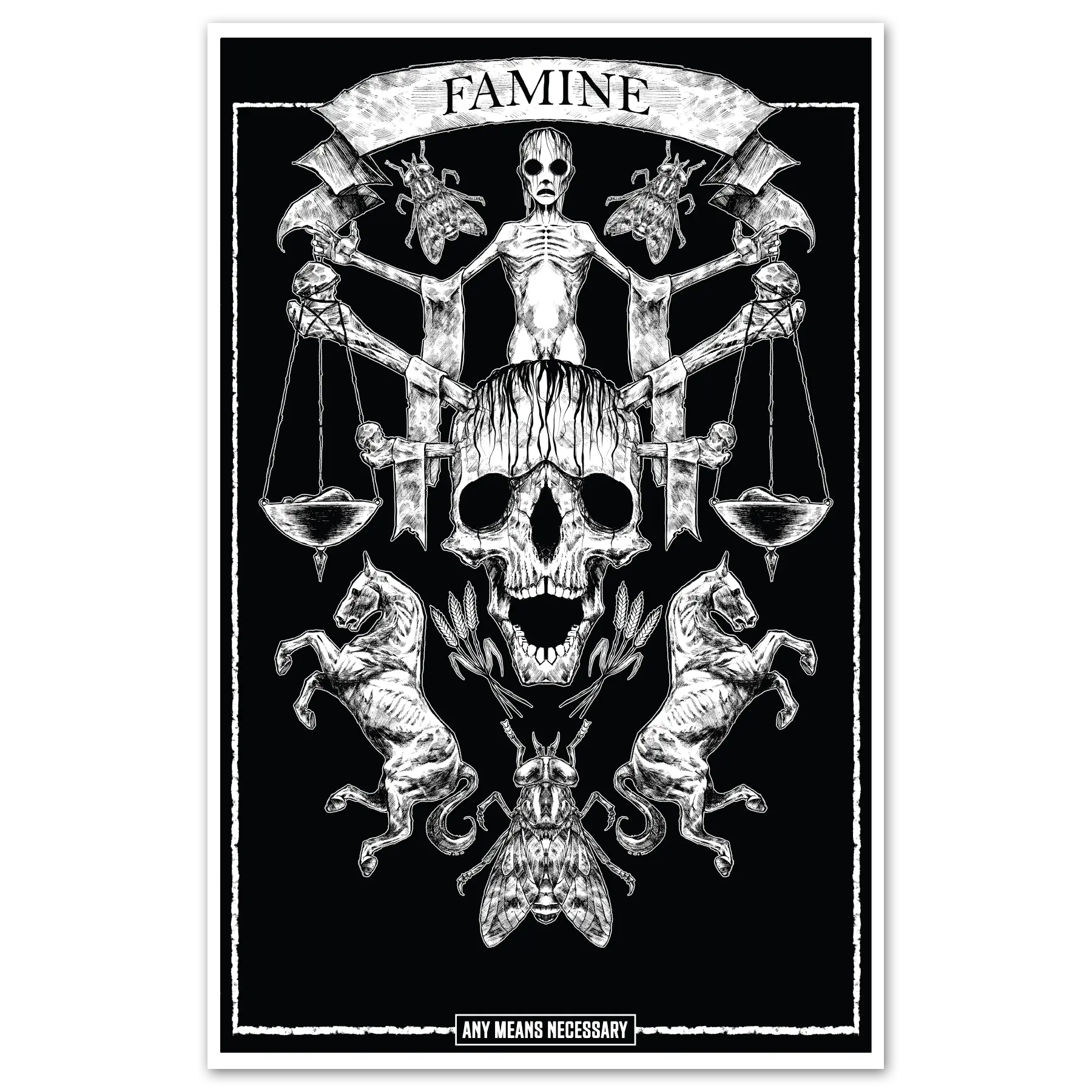 4 Horsemen Famine Print Any Means Necessary Clothing