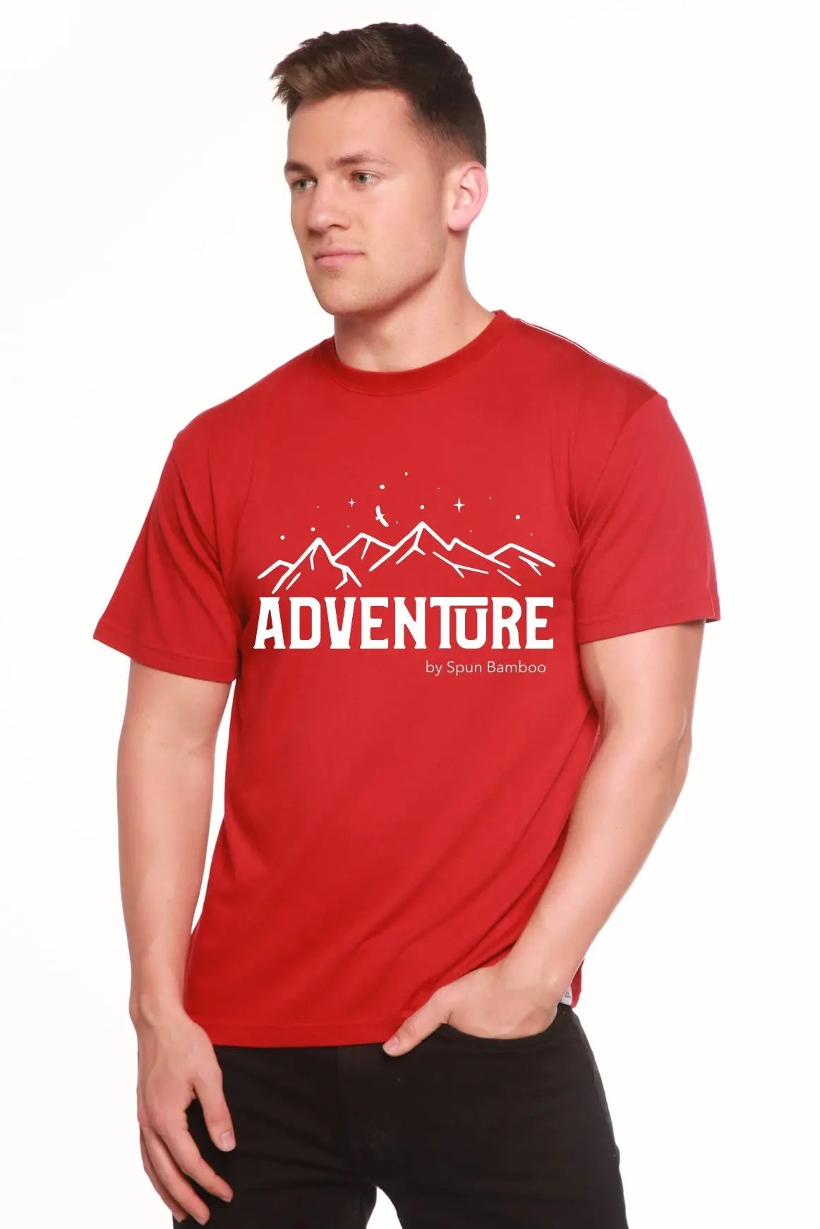Adventure Printed Men's Bamboo Viscose/Organic Cotton Short Sleeve T-Shirt Spun Bamboo