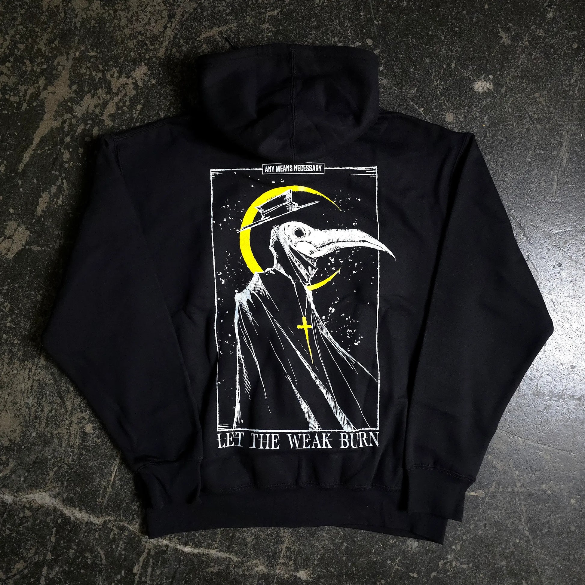 Let The Weak Burn Zip Up Hoodie Black Any Means Necessary Clothing