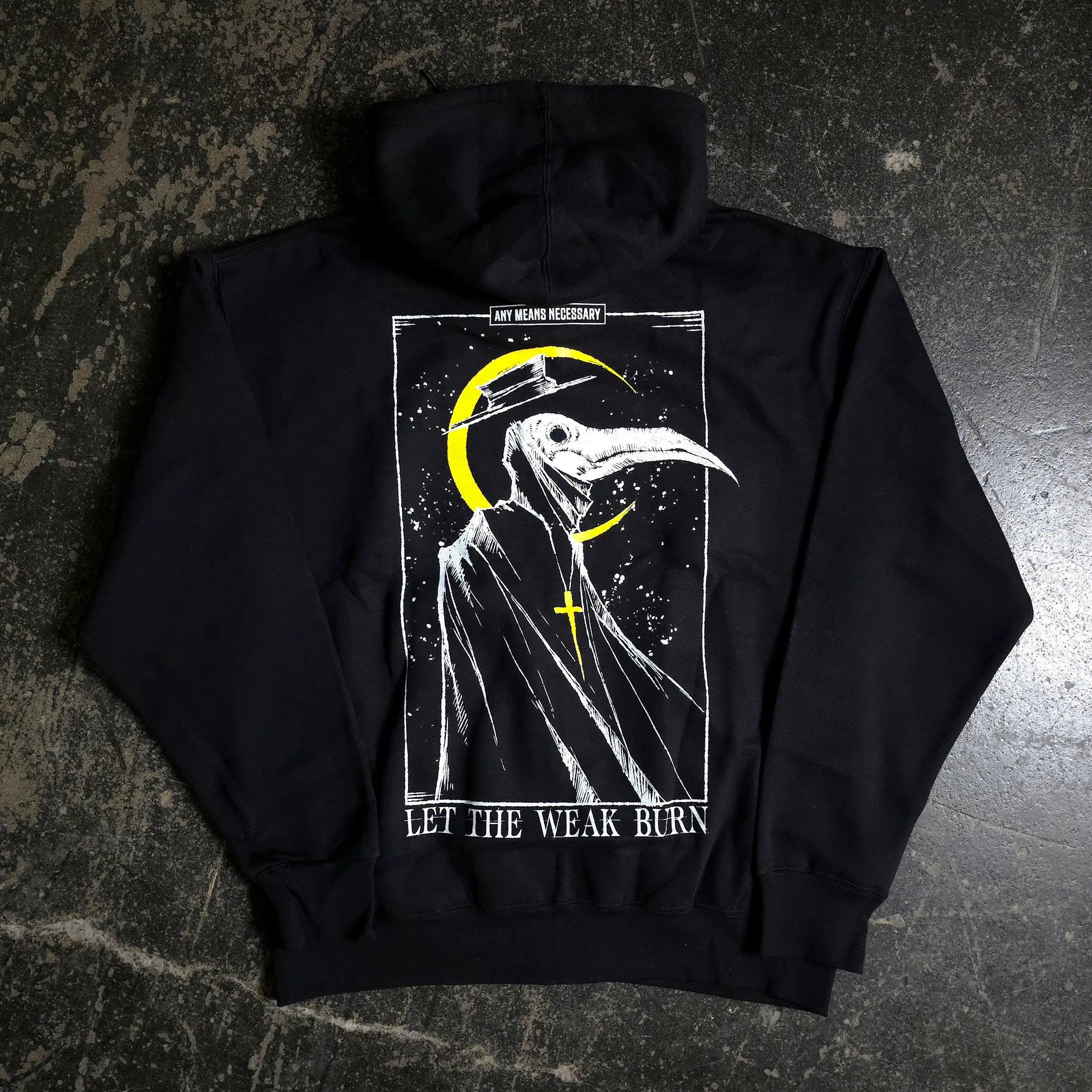 Let The Weak Burn Zip Up Hoodie Black Any Means Necessary Clothing
