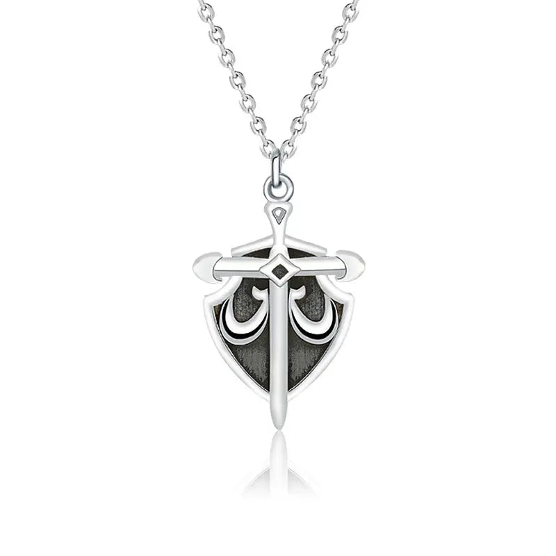 Vintage s925 Sterling Silver matching Necklace Princess and Knight Couple Necklace Valentine's Day Gift nowadaysfashion