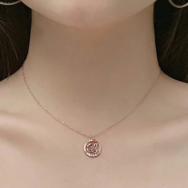 Cute Rabbit Inlaid Zircon Necklace Sterling Silver 925 Personality Clavicle Chain nowadaysfashion