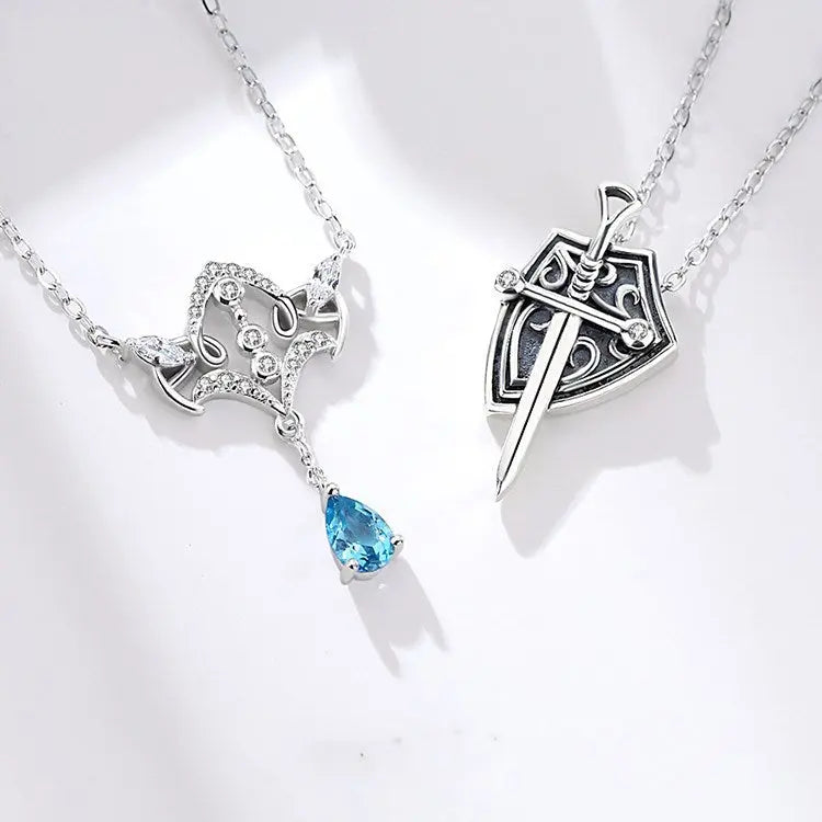 Princess and Knight Couple Necklace Men's and Women's matching Necklace Commemorative Gift nowadaysfashion