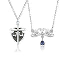 Vintage s925 Sterling Silver matching Necklace Princess and Knight Couple Necklace Valentine's Day Gift nowadaysfashion