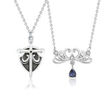 Vintage s925 Sterling Silver matching Necklace Princess and Knight Couple Necklace Valentine's Day Gift nowadaysfashion