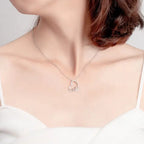 Sterling Silver Accessories Heart Shaped Cat Pendant Diamond Silver Necklace Women nowadaysfashion